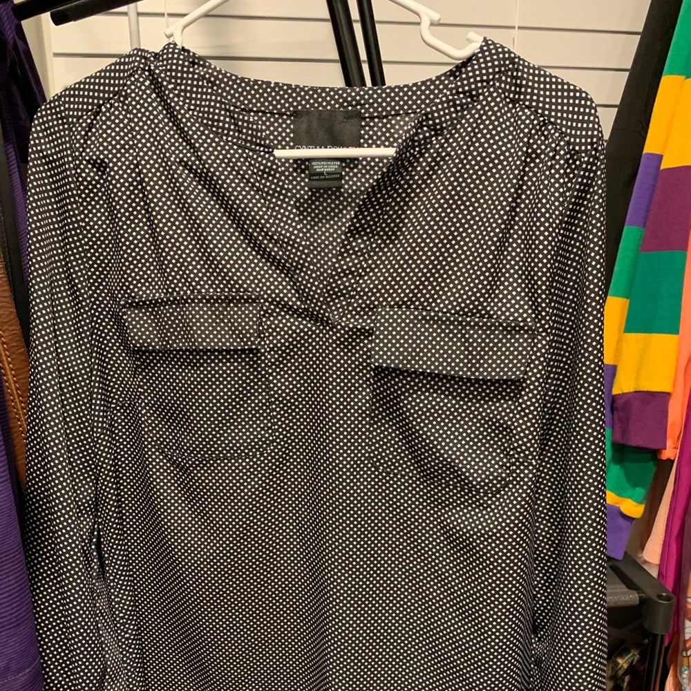 Cynthia Rowley Black and White Dot Blouse